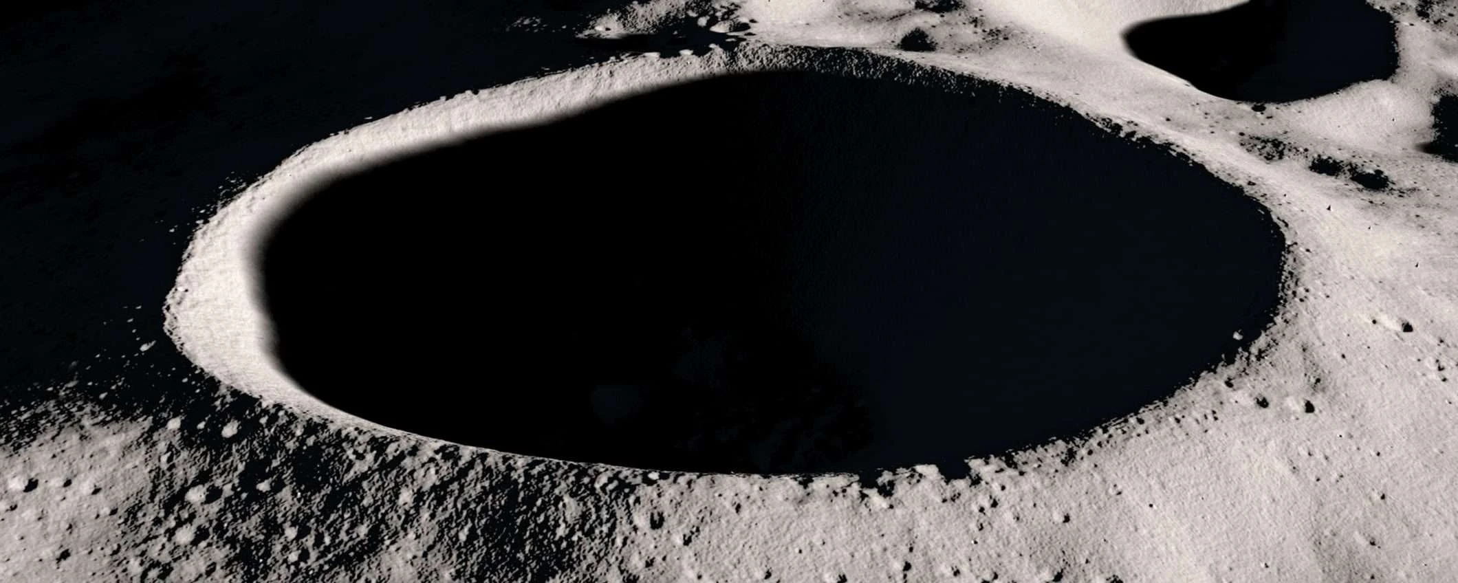 Il polo sud della Luna e la regione del cratere Shackleton, obiettivo della missione Chang'e-7