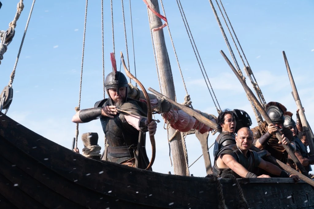 Scena epica dal film The Odyssey diretto da Christopher Nolan
