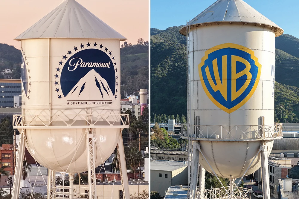 Le torri dell'acqua di Paramount (A Skydance Corporation) e Warner Bros affiancate