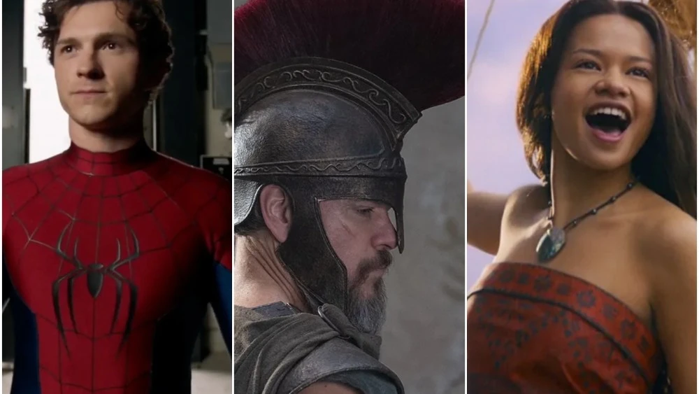 Collage di film attesi del 2026 con Spider-Man, The Odyssey e Moana
