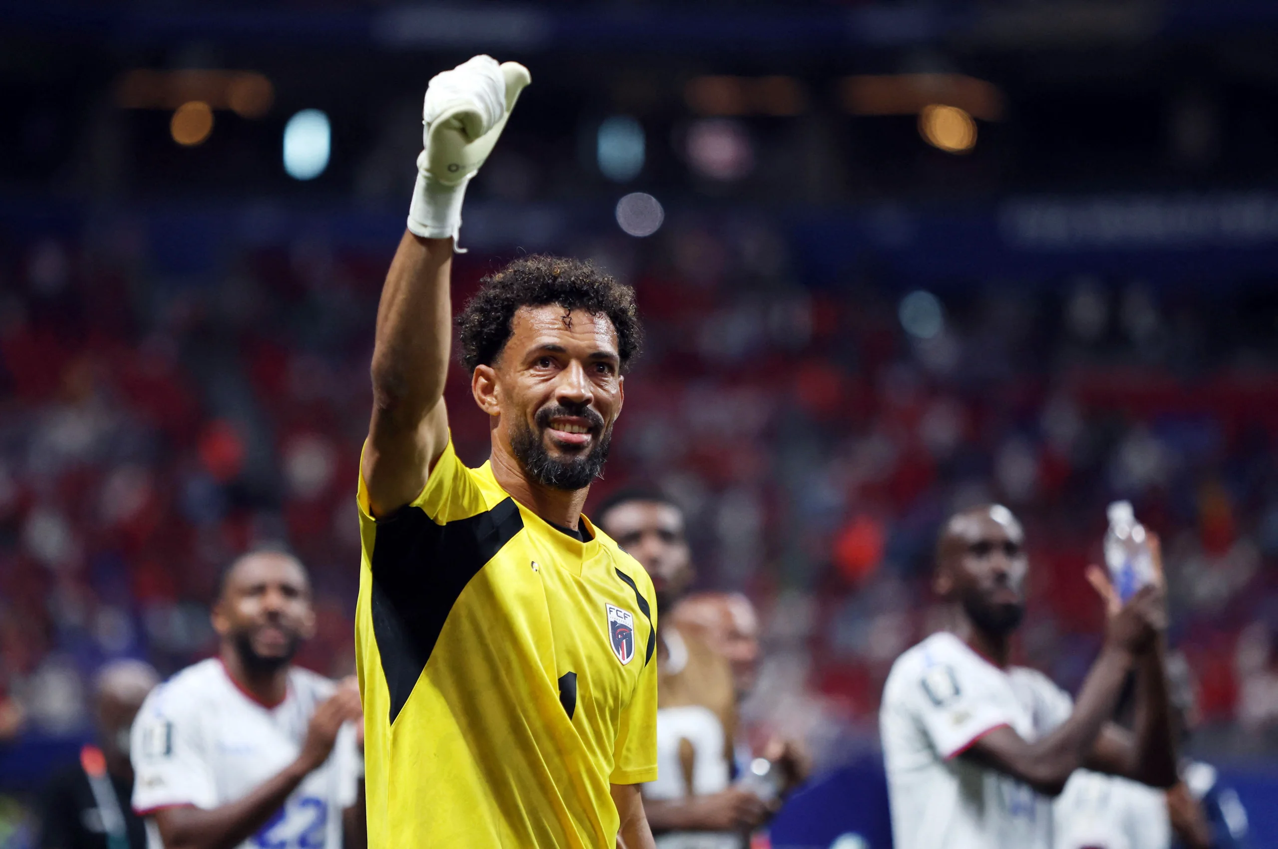 Esultanza dei giocatori di Capo Verde dopo il gol contro l'Uruguay