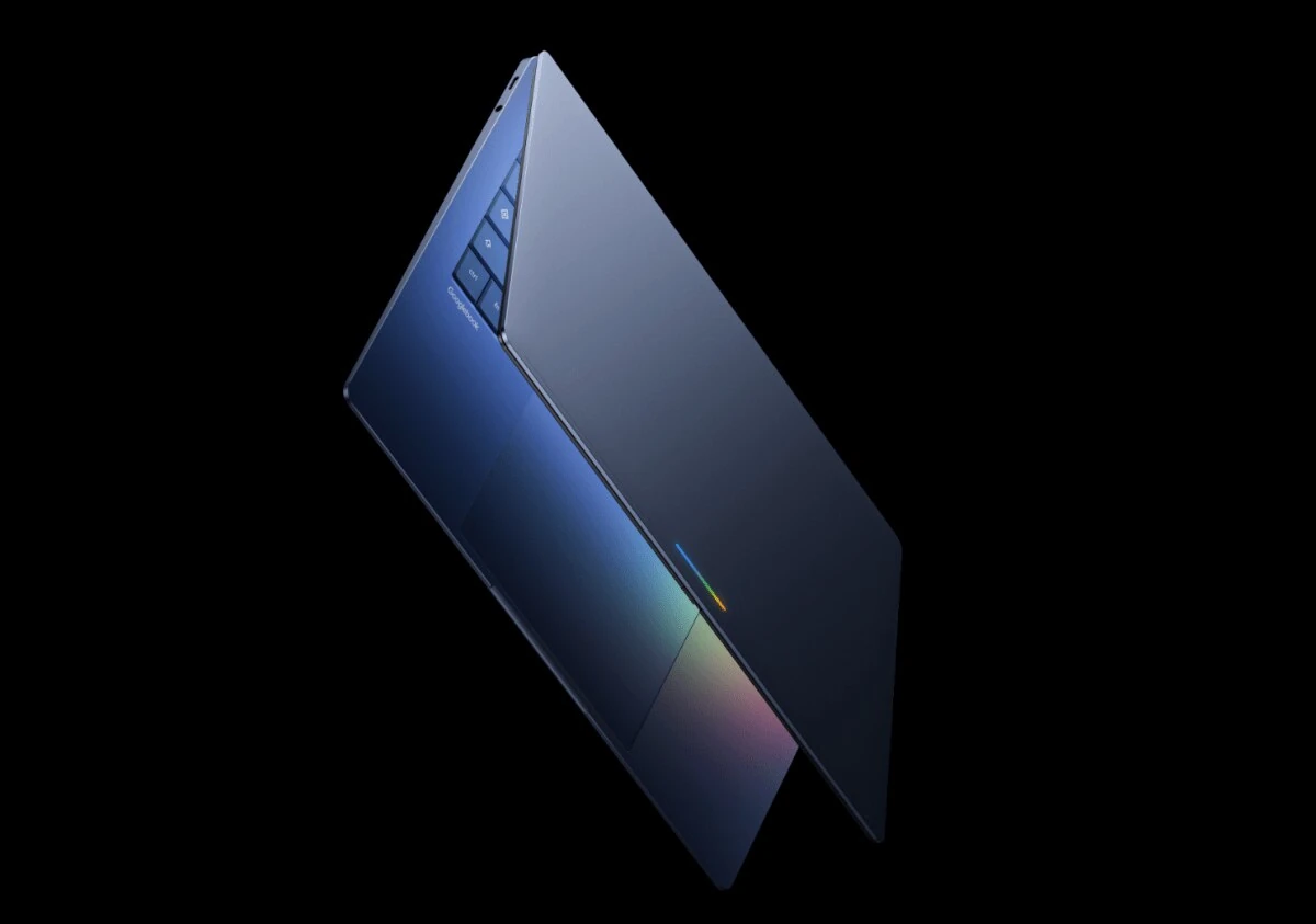 Render di un laptop Googlebook presentato da TechCrunch