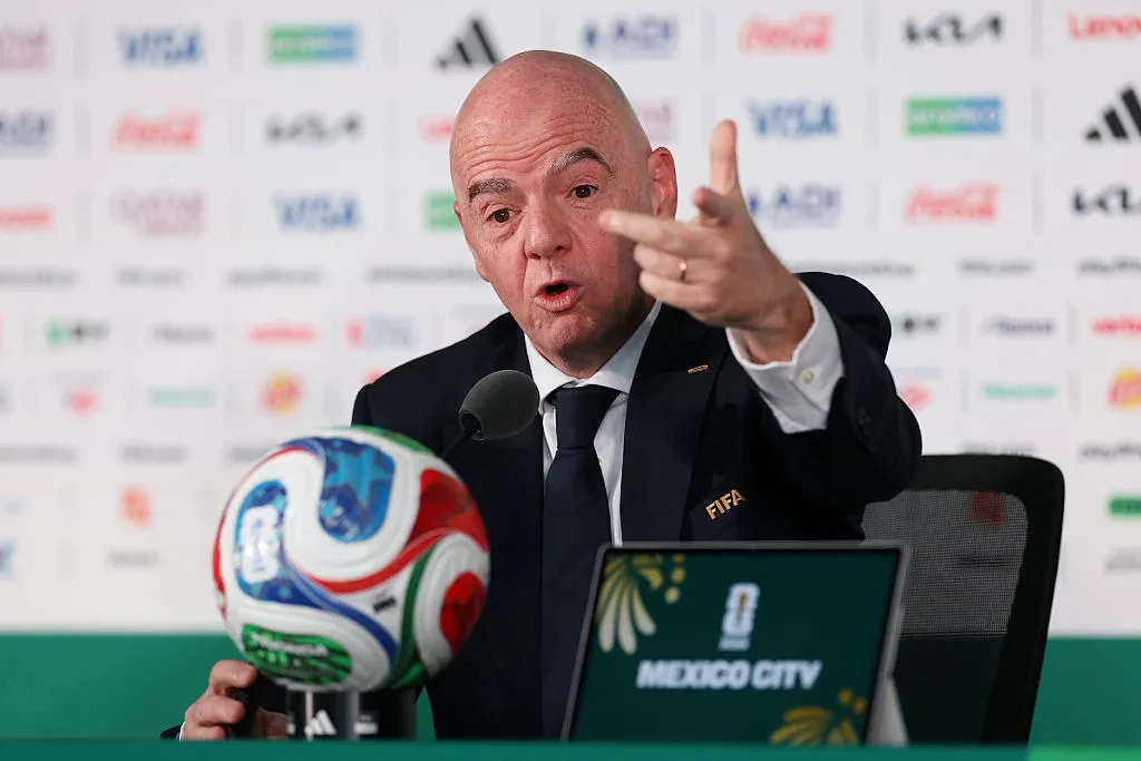Gianni Infantino in conferenza stampa a Città del Messico