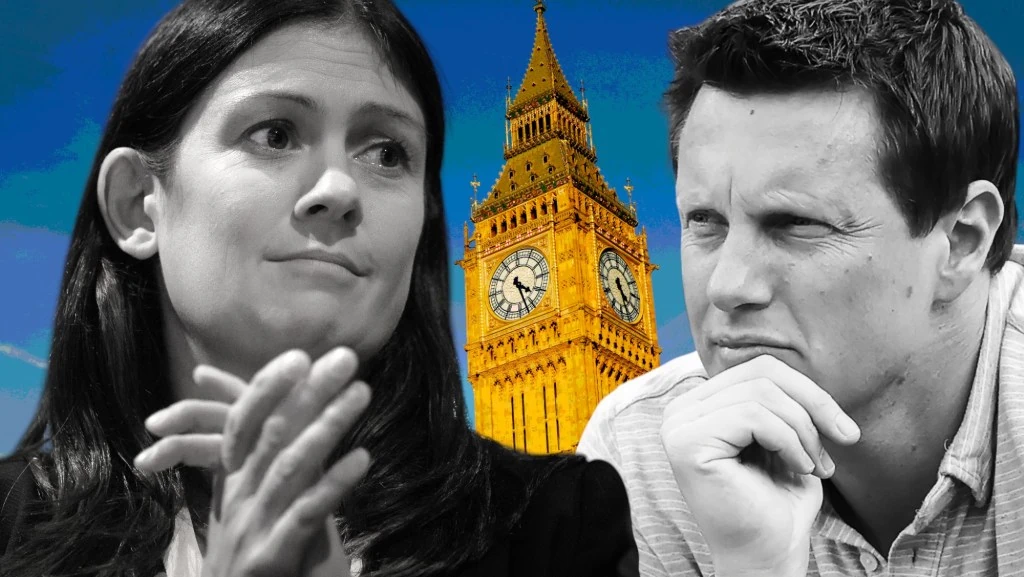 La ministra della Cultura britannica Lisa Nandy con lo sfondo del Big Ben