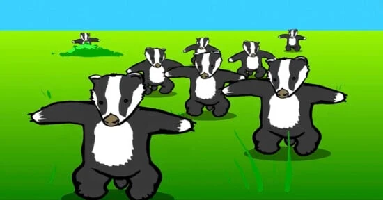 Fotogramma dell'animazione virale Badger Badger Badger del 2003